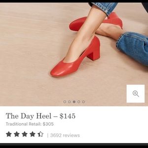 Everlane The Day Heel - size 9 Red Hot comfy